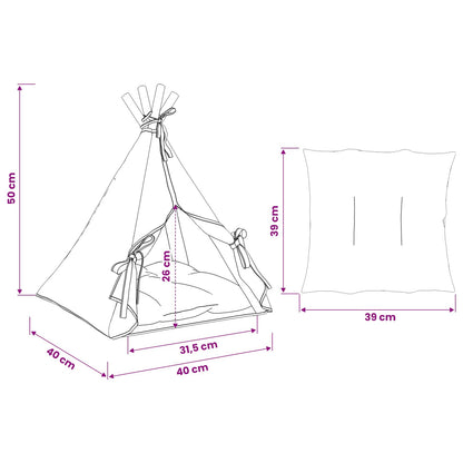 Pet Teepee S Polštářem Bílá 40 X 40 X 50 Cm Polyester