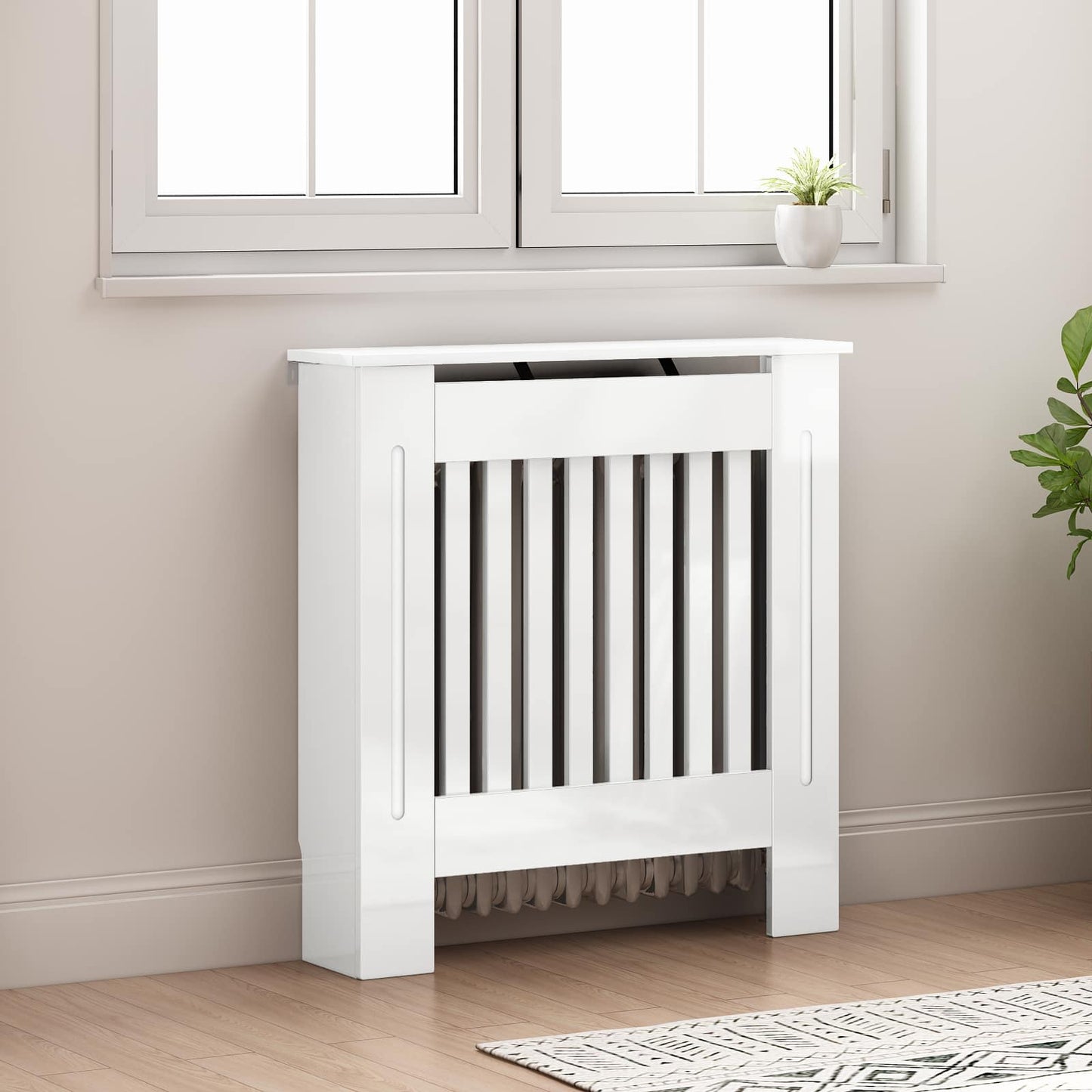 Kryt Radiátoru Bílá S Vysokým Leskem 78 X 19 X 81,5 Cm