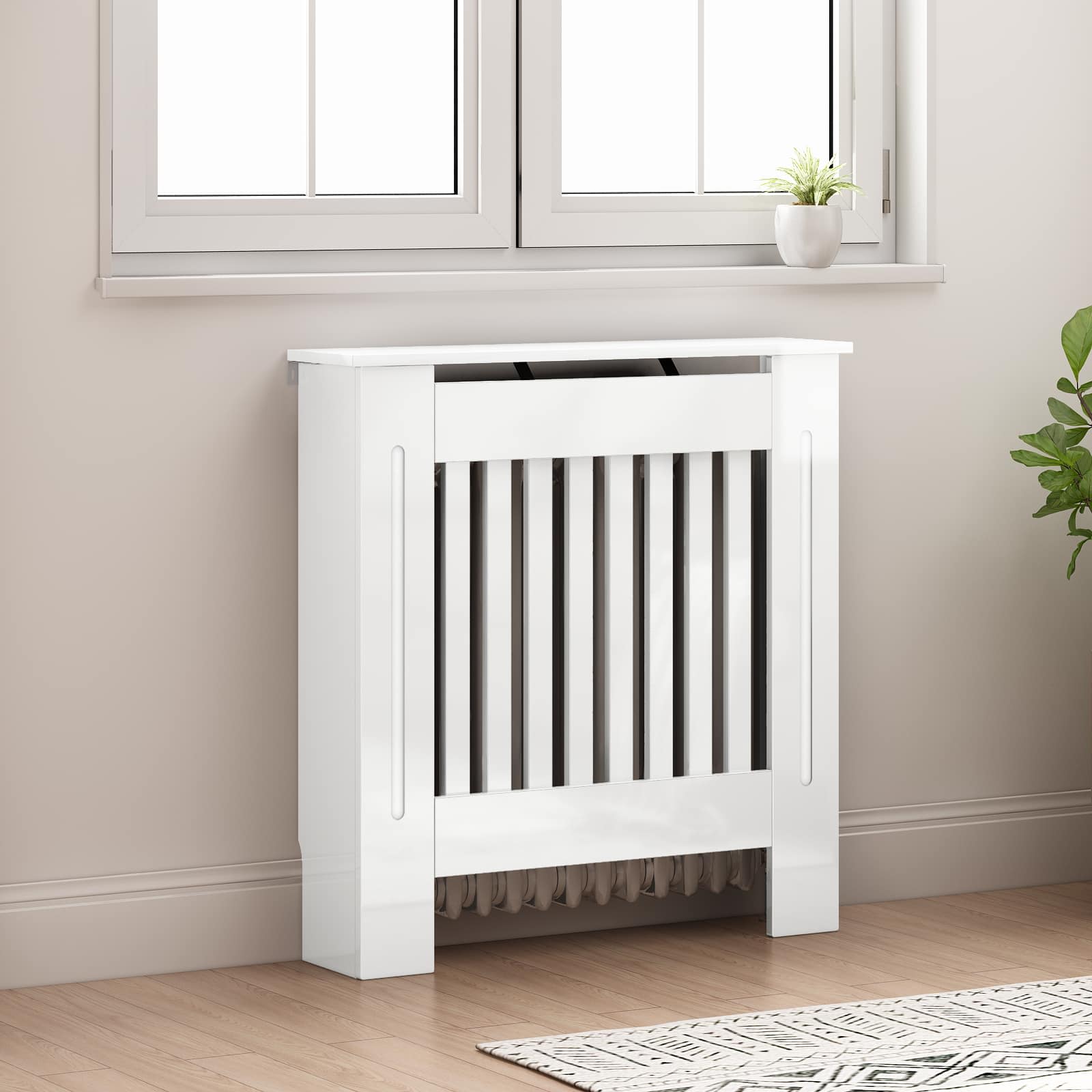 Kryt Radiátoru Bílá S Vysokým Leskem 78 X 19 X 81,5 Cm