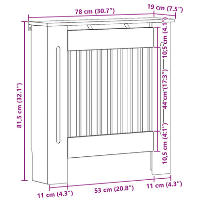 Kryt Radiátoru Bílá S Vysokým Leskem 78 X 19 X 81,5 Cm