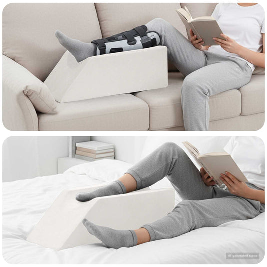 Polštář Na Nohy Jednobarevný Bílá 68 X 25 X 21,5 Cm Pu Pěna