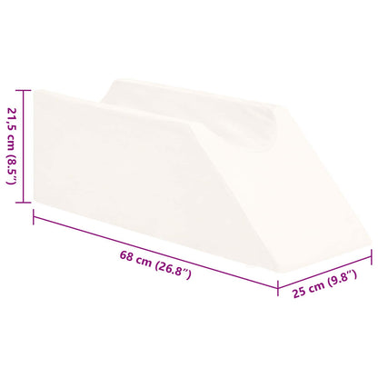 Polštář Na Nohy Jednobarevný Bílá 68 X 25 X 21,5 Cm Pu Pěna