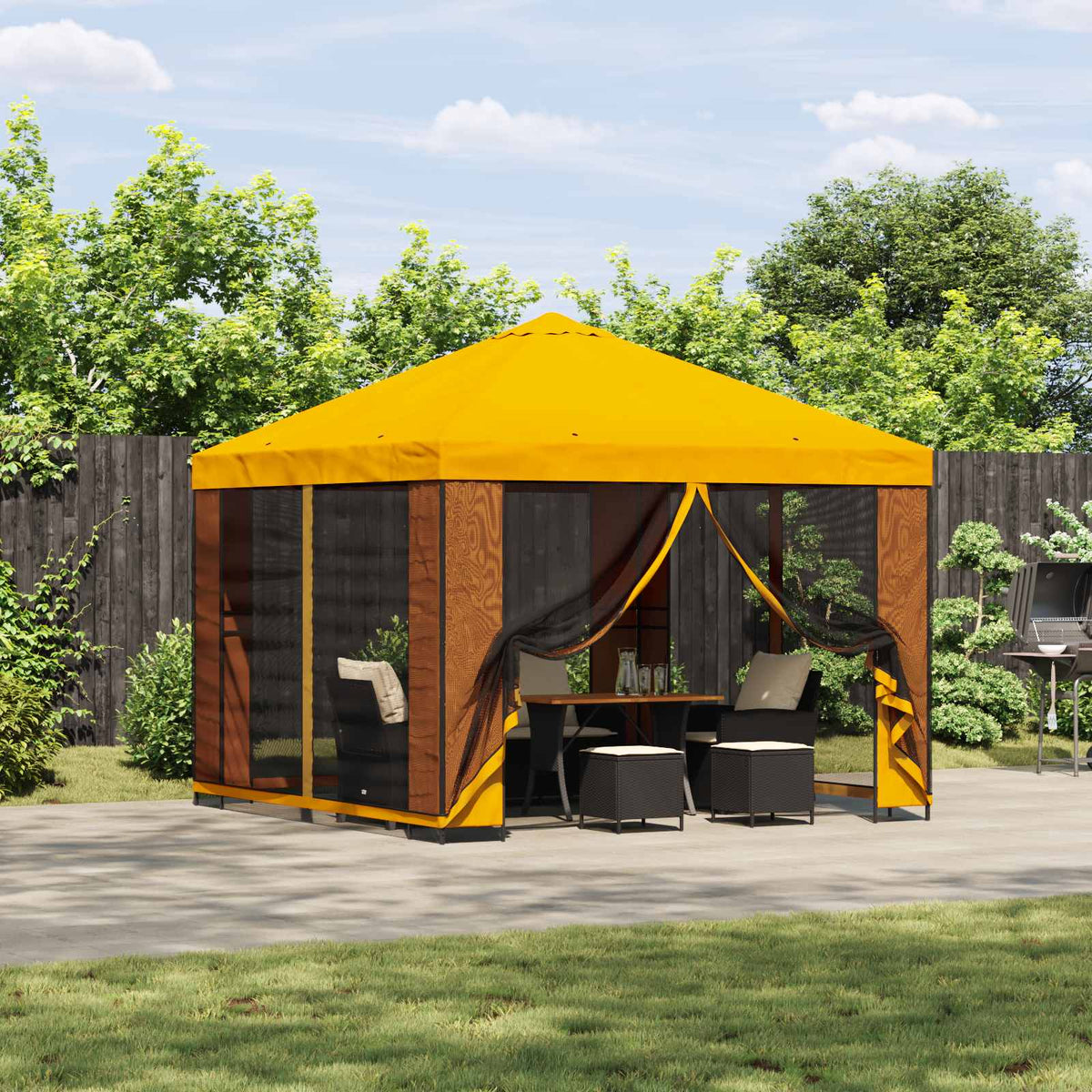 Zahradní Altán Se Stěnami 3 X 3 M Polyester A Ocel