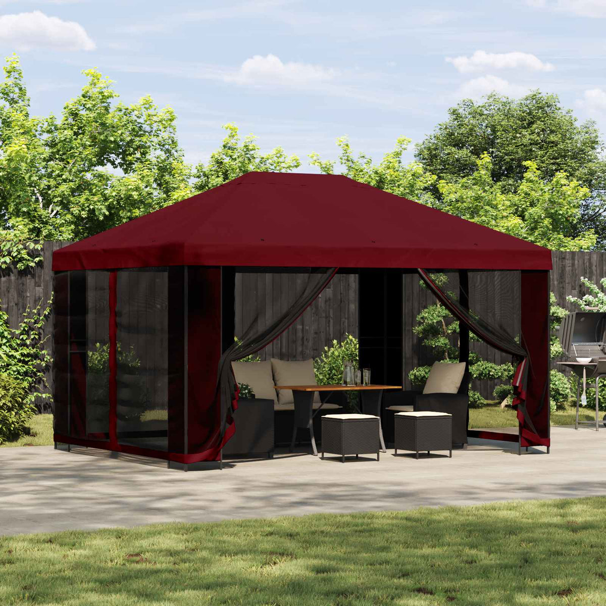 Altán 4 × 3 M Polyester A Ocel 190 Gsm