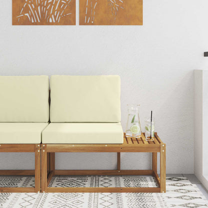 Venkovní Koncová Pohovka S Polštářem Přírodní 91 X 63 X 73 Cm