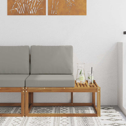 Venkovní Koncová Pohovka S Polštářem Přírodní 91 X 63 X 73 Cm
