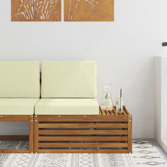 Venkovní Koncový Pohovka S Polštářem Přírodní 91 X 63 X 73 Cm