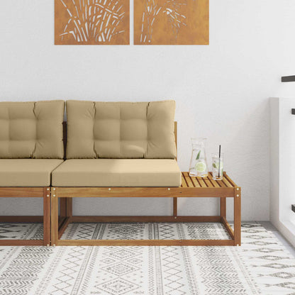 Venkovní Koncový Pohovka S Polštářem Přírodní 115 X 83 X 73 Cm