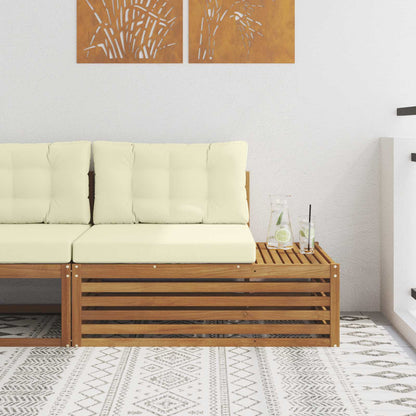 Venkovní Koncový Pohovka S Polštářem Přírodní 115 X 83 X 73 Cm