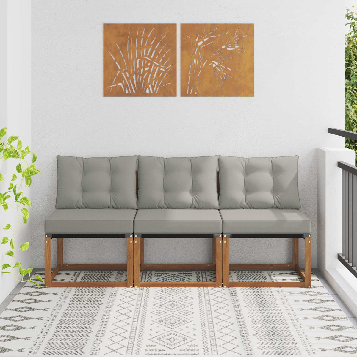3 Kus Zahradní Prostřední Pohovka