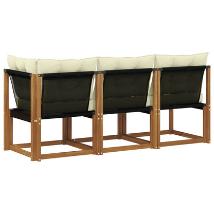 Venkovní Prostřední A Rohová Pohovka S Polštářem 3 Kus Přírodní