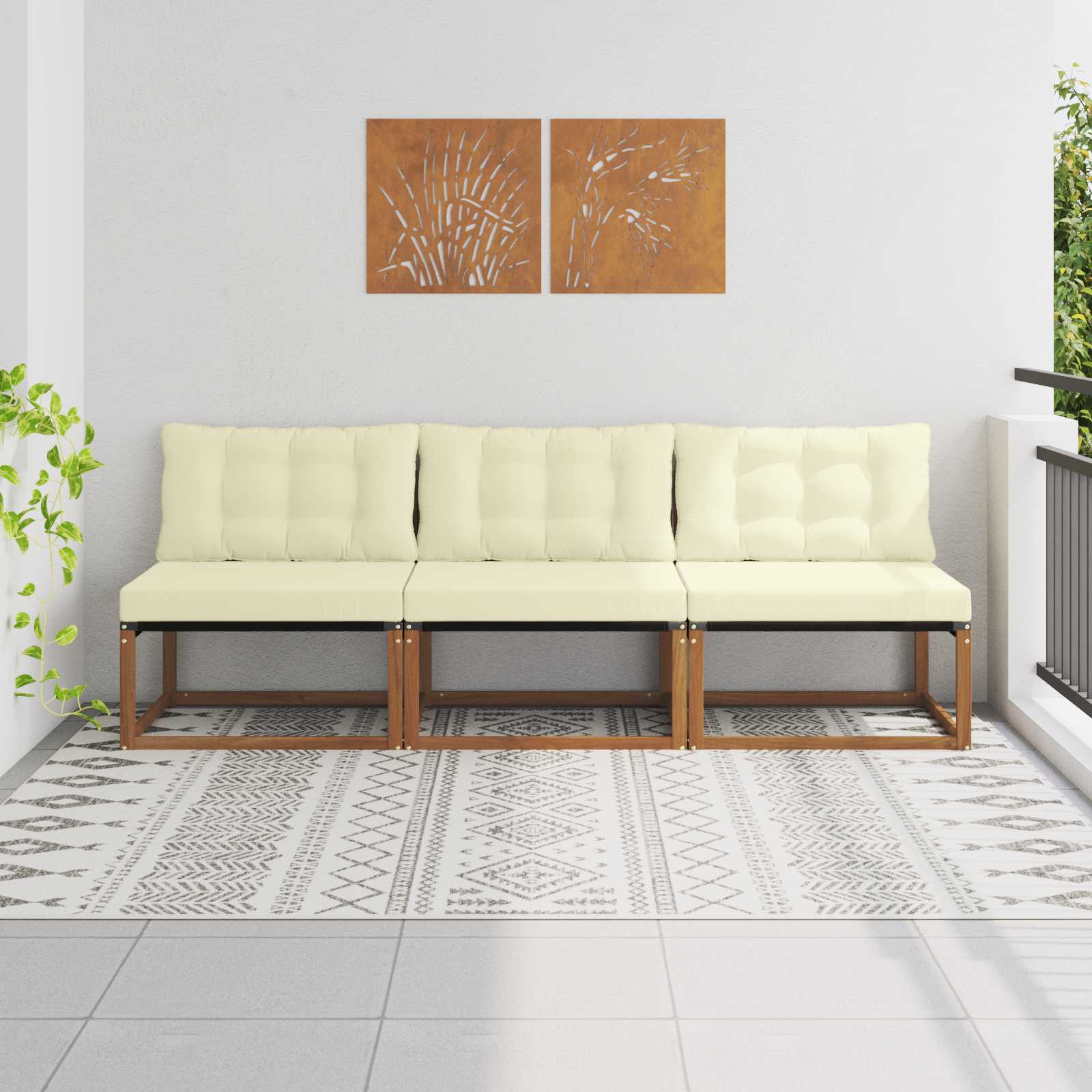 3 Kus Venkovní Střední Pohovka