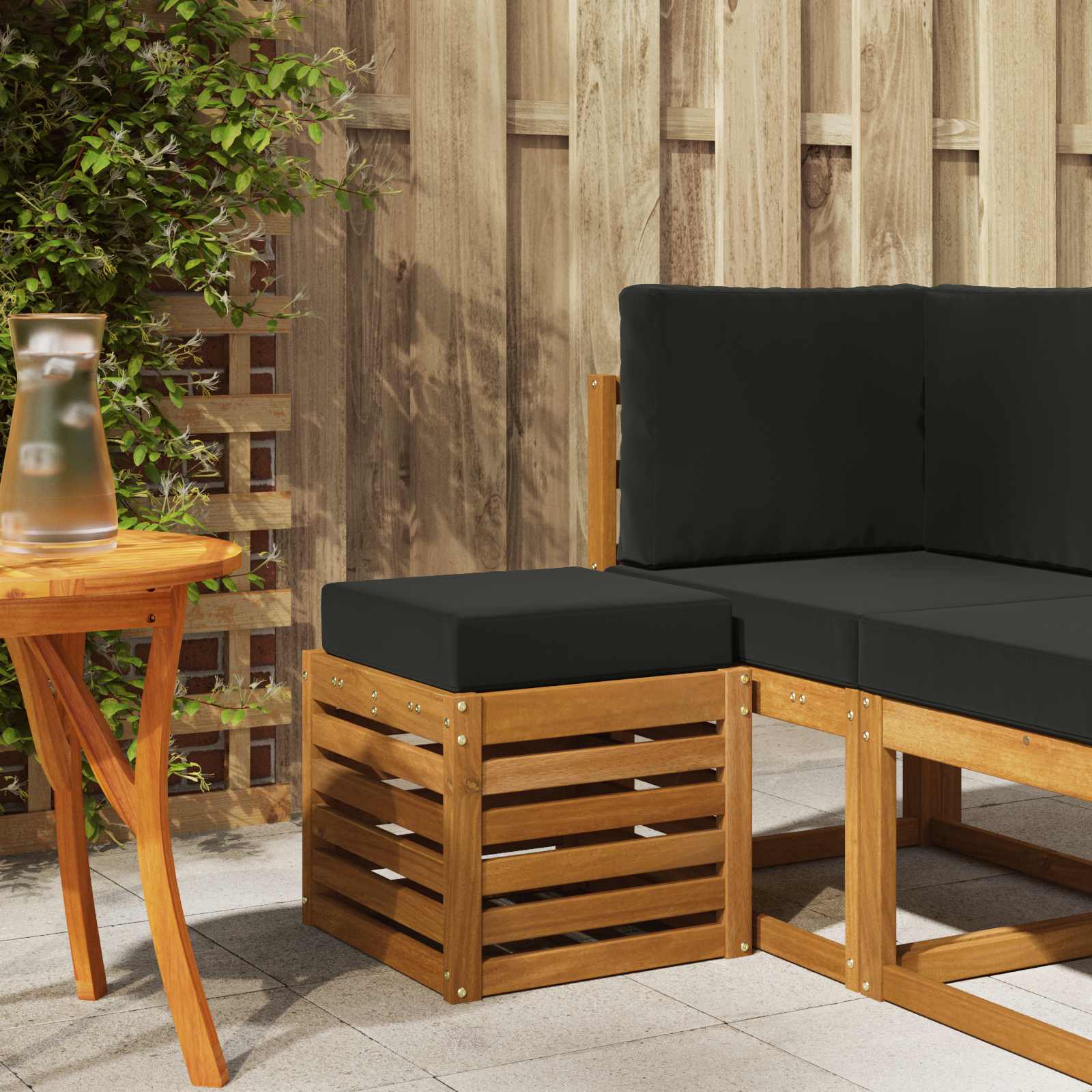 Outdoor Stool Bench Masivní Akátové Dřevo Přírodní
