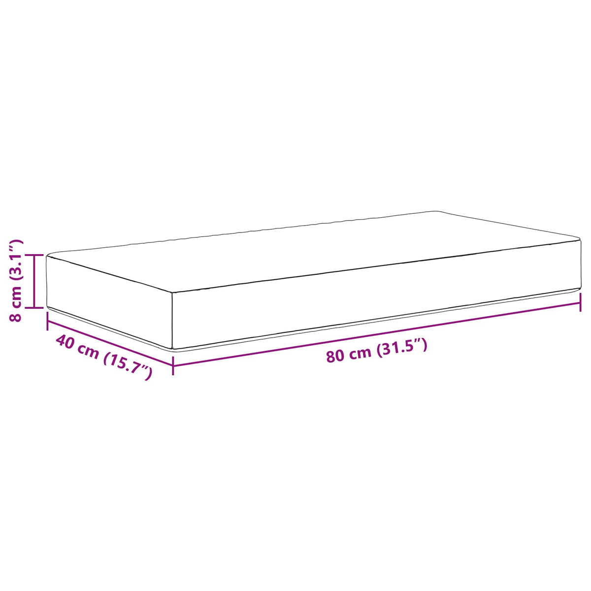 Venkovní Sedací Polštář 100% Polyester 80 X 40 X 8 Cm