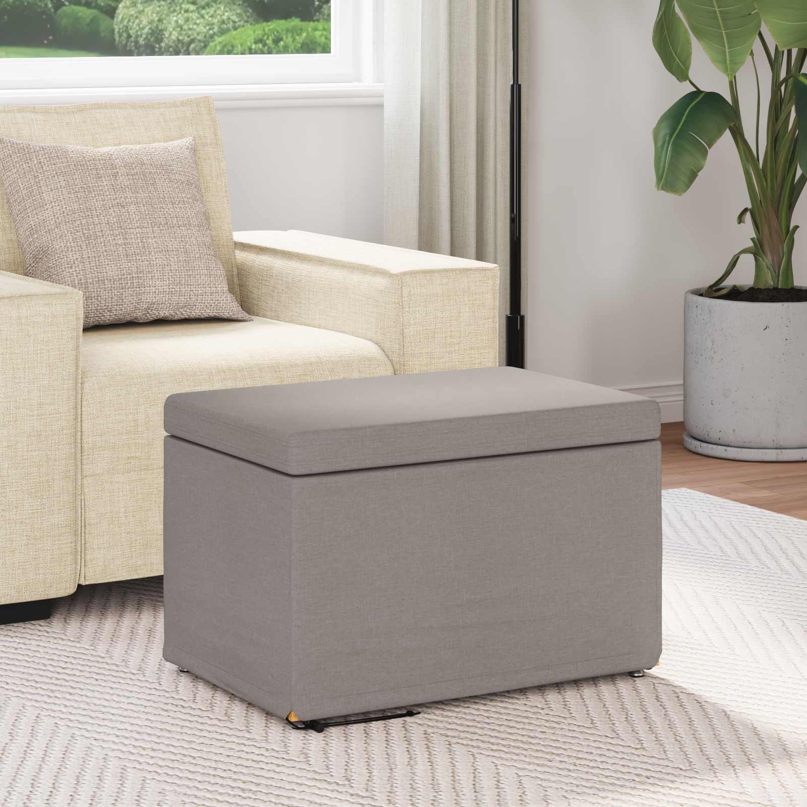 Stolička Taupe 61 X 41 X 40 Cm Látka A Syntetické Dřevo