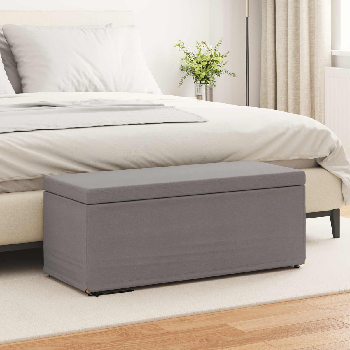 Stolička Taupe 101 X 41 X 40 Cm Látka A Syntetické Dřevo