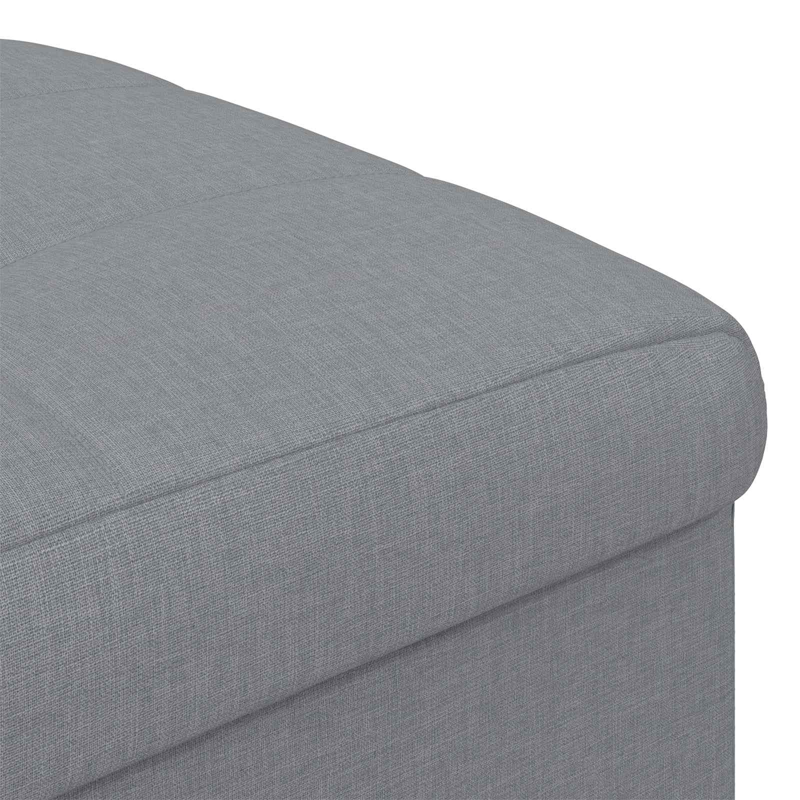 Ottoman S Úložným Prostorem Světle Šedá 40 X 40 X 45 Cm Textil