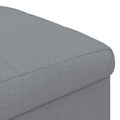 Ottoman S Úložným Prostorem Světle Šedá 40 X 40 X 45 Cm Textil