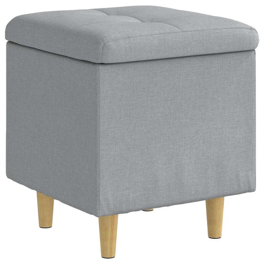 Ottoman S Úložným Prostorem Světle Šedá 40 X 40 X 45 Cm Textil