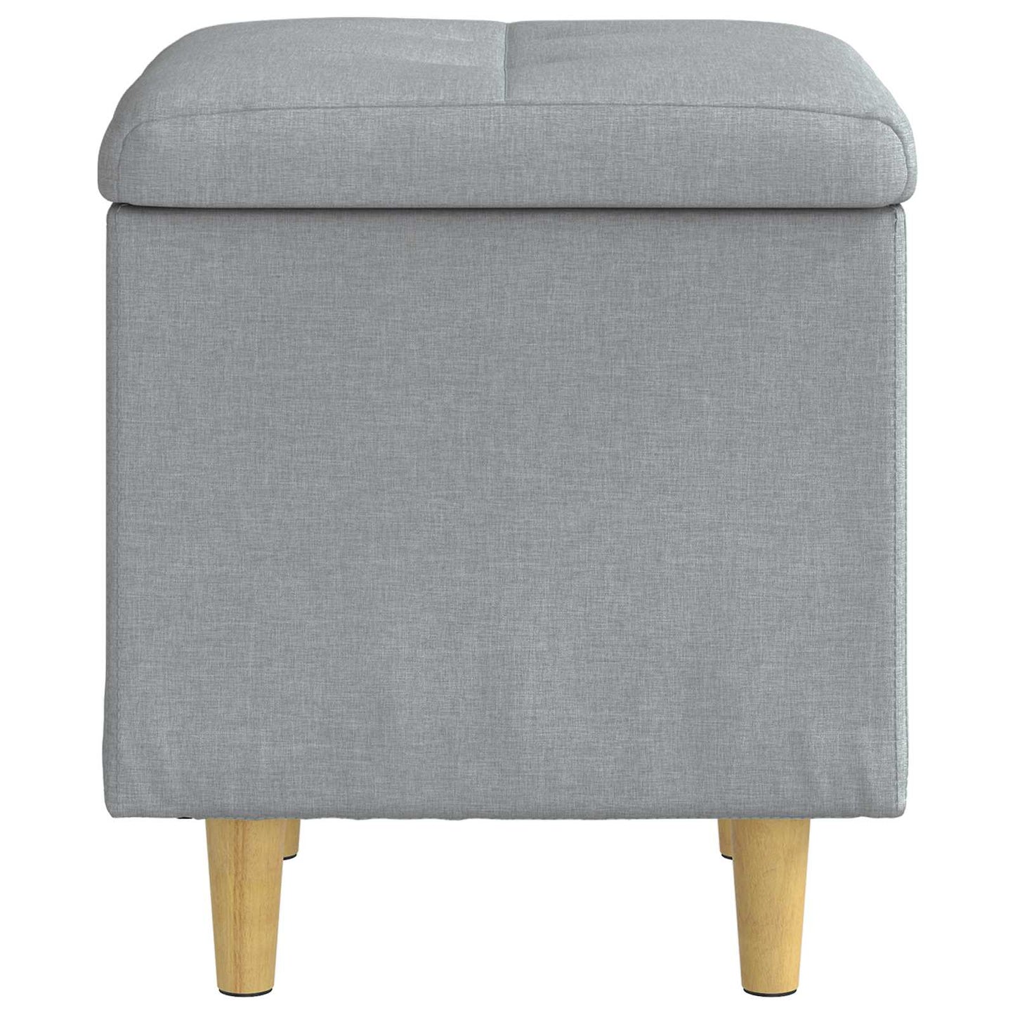 Ottoman S Úložným Prostorem Světle Šedá 40 X 40 X 45 Cm Textil