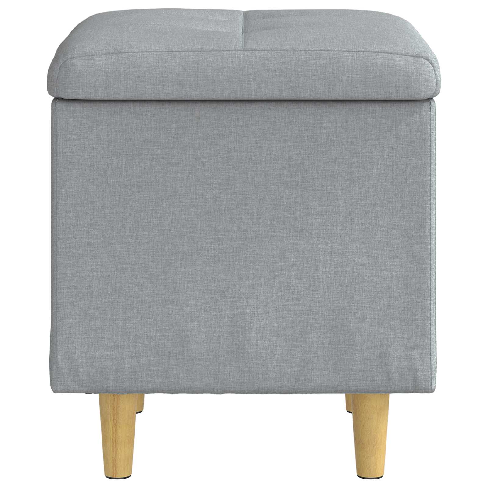 Ottoman S Úložným Prostorem Světle Šedá 40 X 40 X 45 Cm Textil