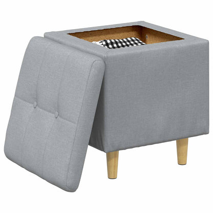 Ottoman S Úložným Prostorem Světle Šedá 40 X 40 X 45 Cm Textil
