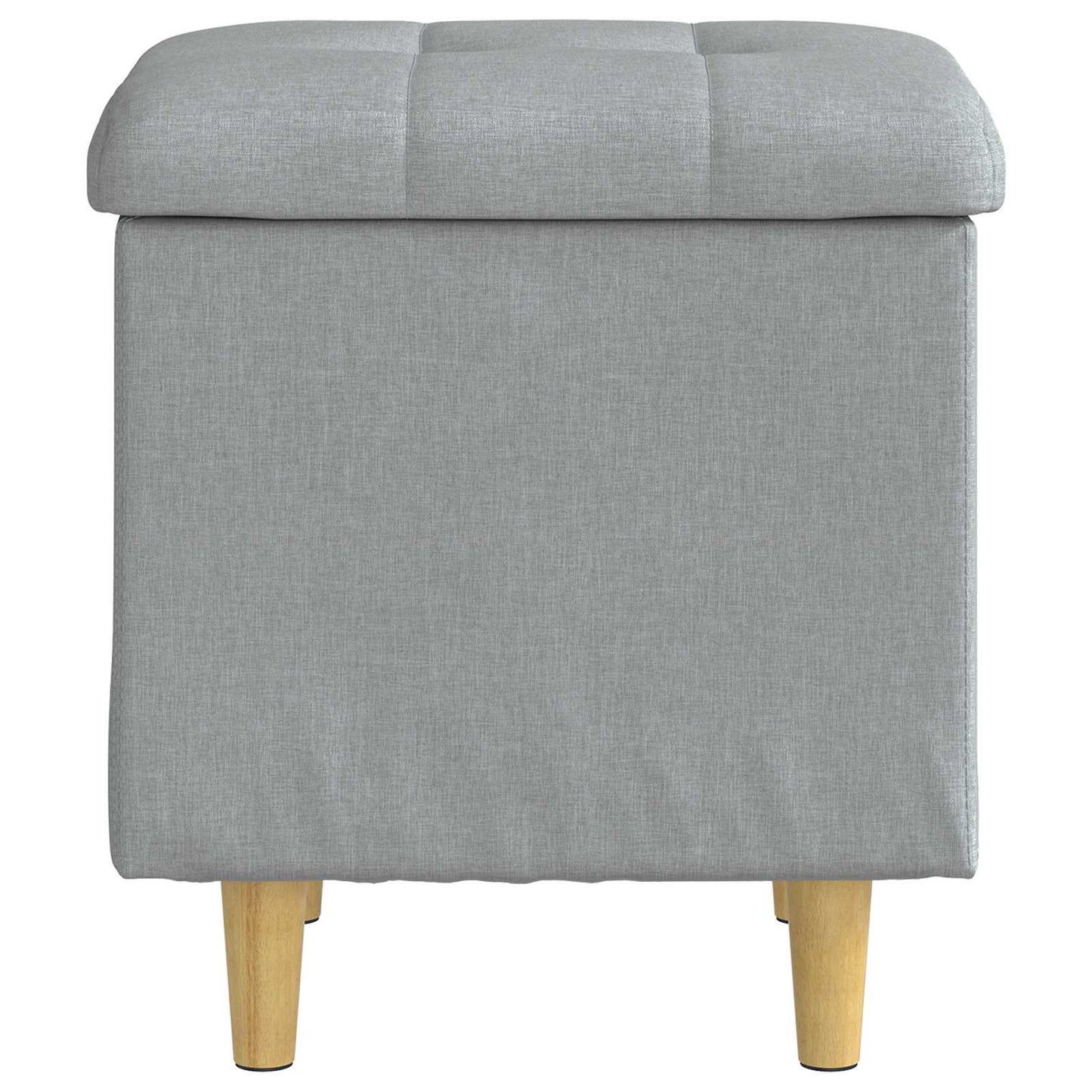 Ottoman S Úložným Prostorem Světle Šedá 40 X 40 X 45 Cm Textil