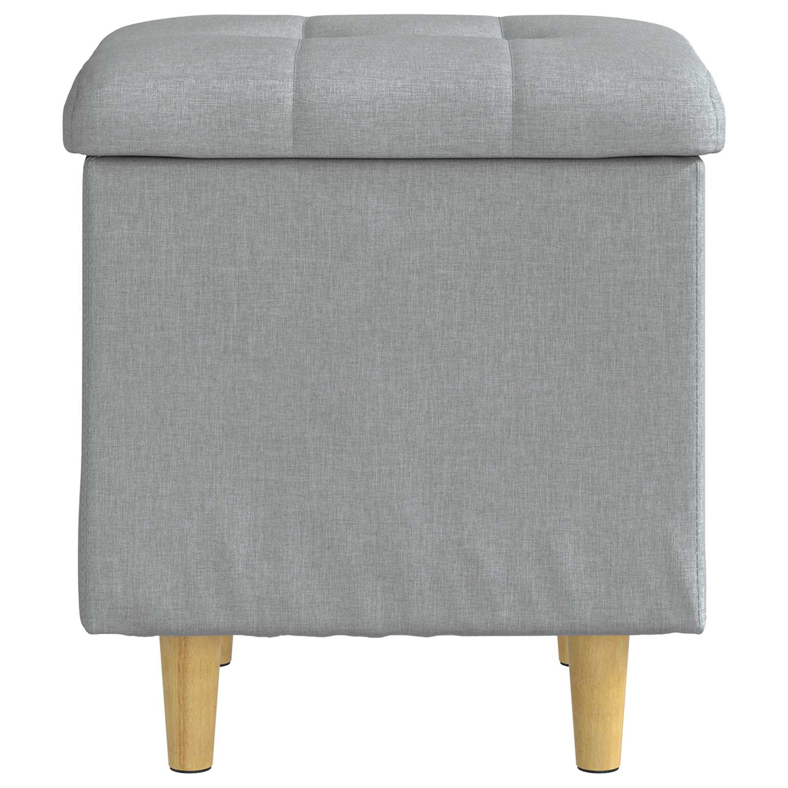 Ottoman S Úložným Prostorem Světle Šedá 40 X 40 X 45 Cm Textil