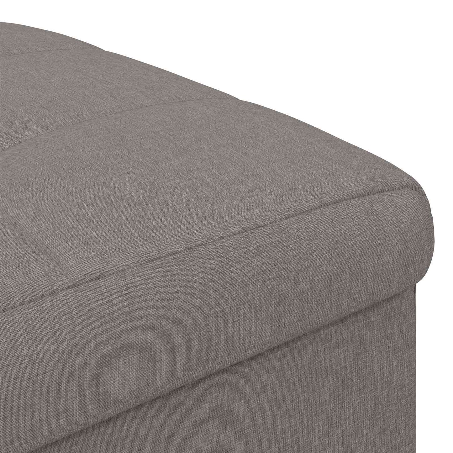 Úložný Taburet S Polštářem Taupe 40 X 40 X 45 Cm Textil