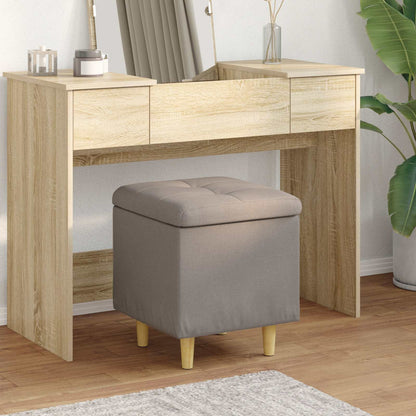 Úložný Taburet S Polštářem Taupe 40 X 40 X 45 Cm Textil