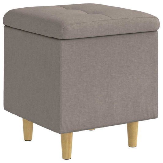 Úložný Taburet S Polštářem Taupe 40 X 40 X 45 Cm Textil