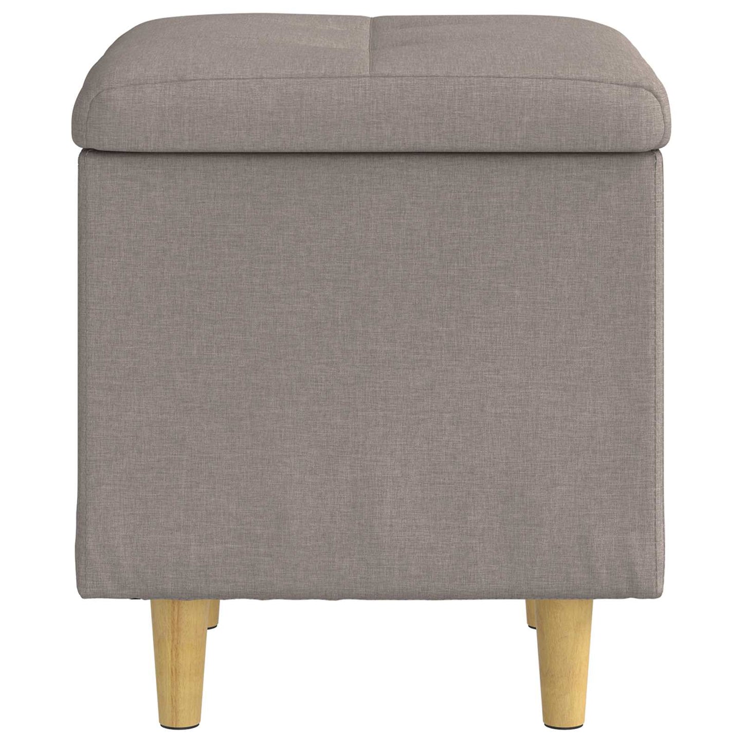 Úložný Taburet S Polštářem Taupe 40 X 40 X 45 Cm Textil
