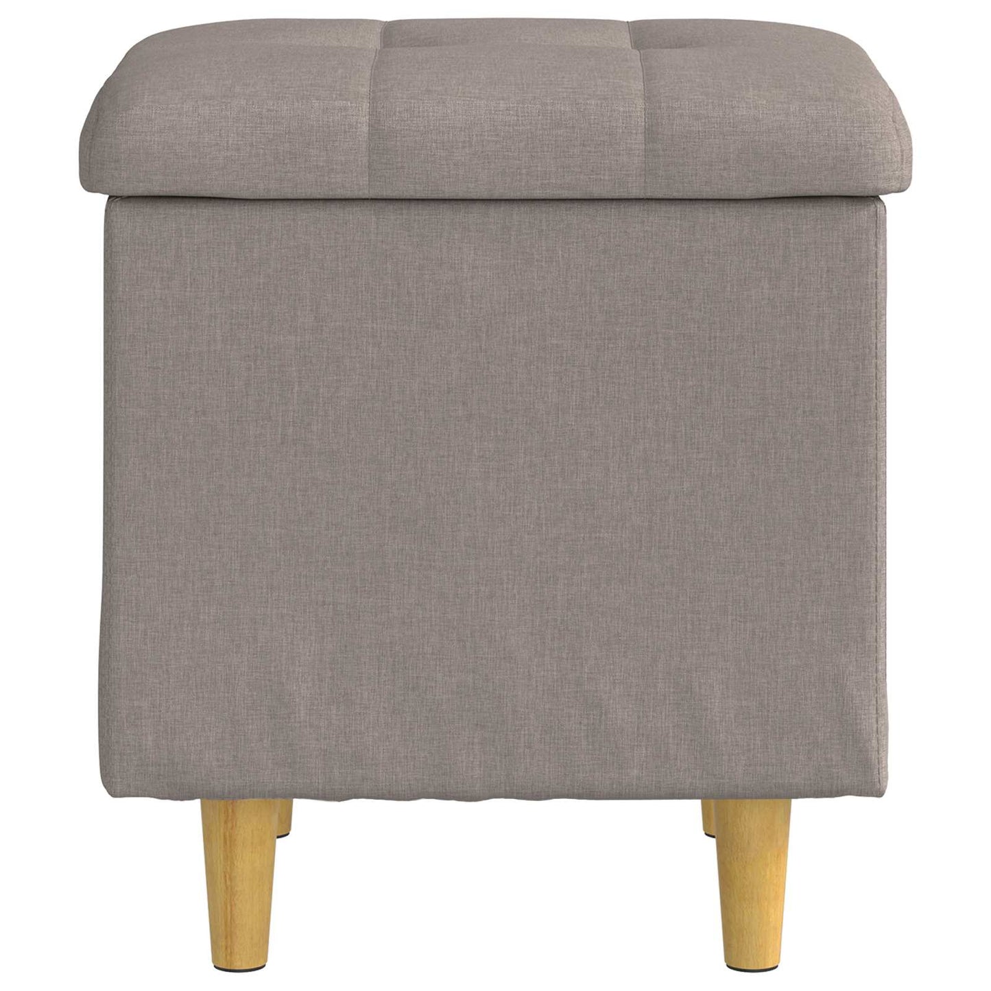 Úložný Taburet S Polštářem Taupe 40 X 40 X 45 Cm Textil