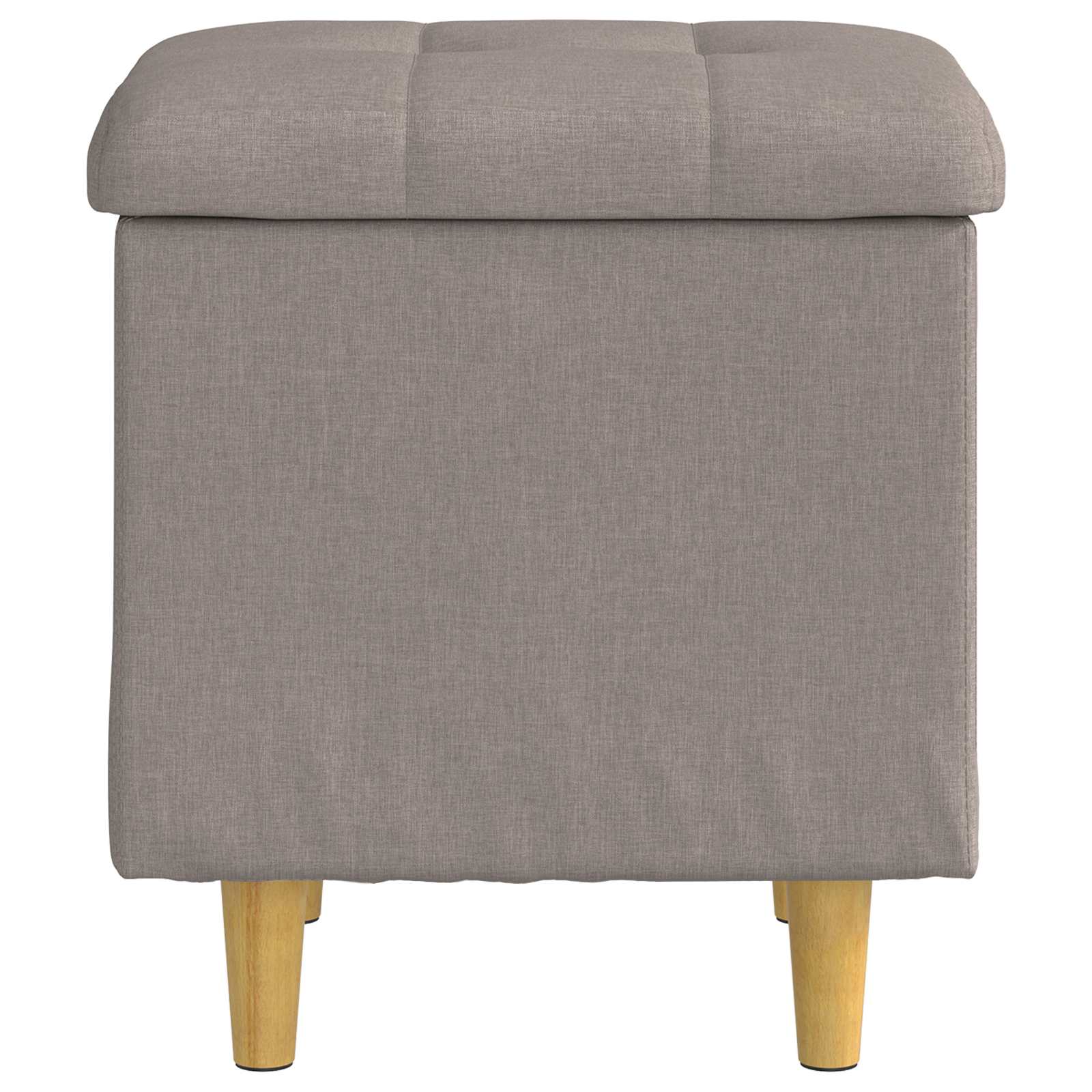 Úložný Taburet S Polštářem Taupe 40 X 40 X 45 Cm Textil