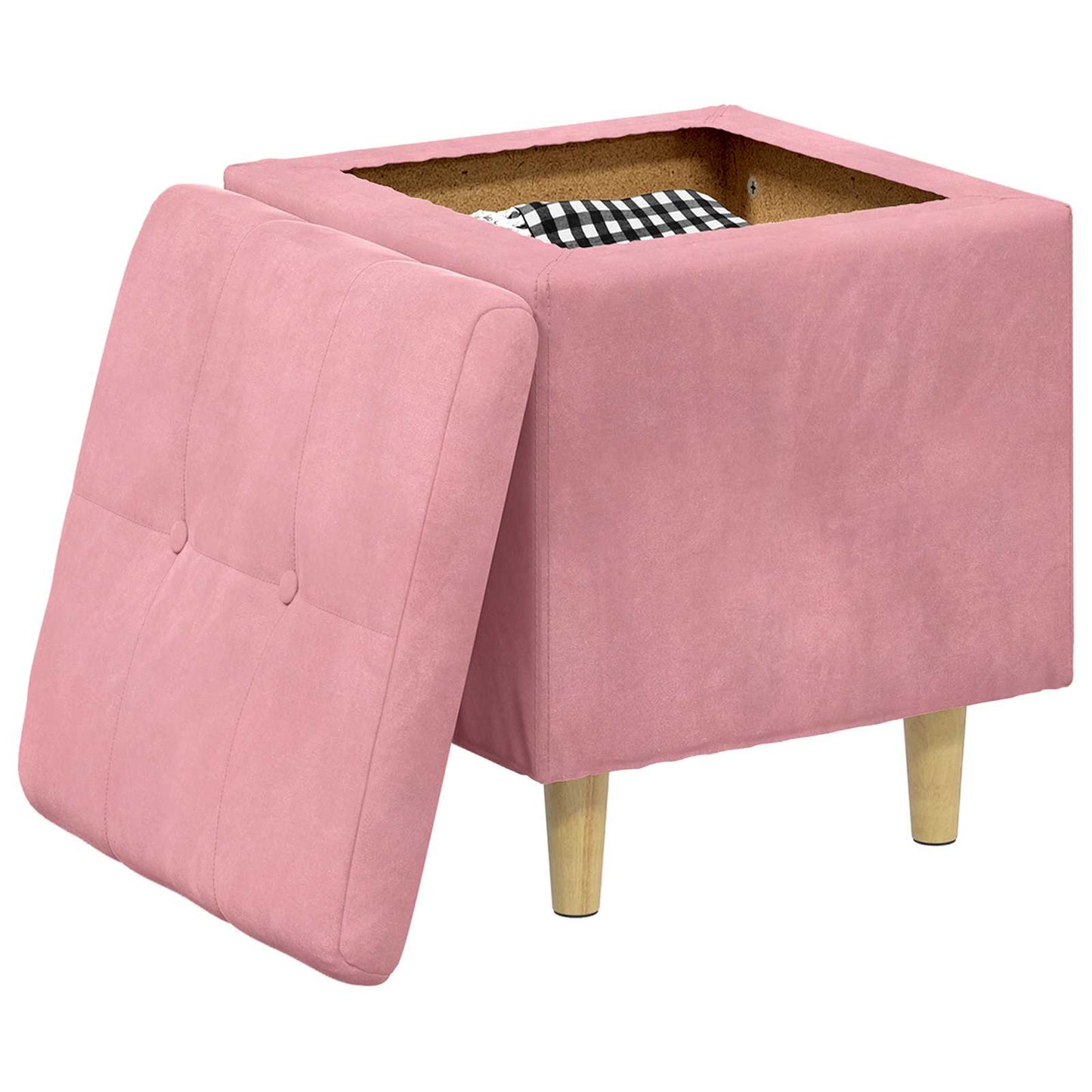 Ottoman S Úložným Prostorem 40 X 40 X 45 Cm Samet