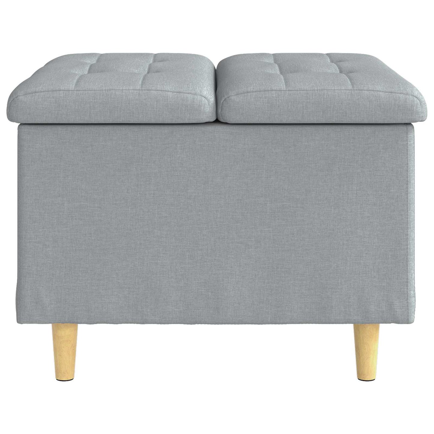 Úložný Taburet S Polštářem Světle Šedá 60 X 60 X 45 Cm Textil