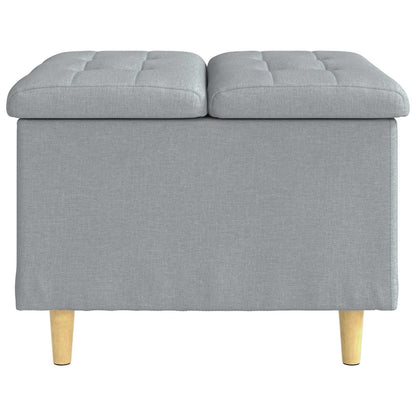 Úložný Taburet S Polštářem Světle Šedá 60 X 60 X 45 Cm Textil