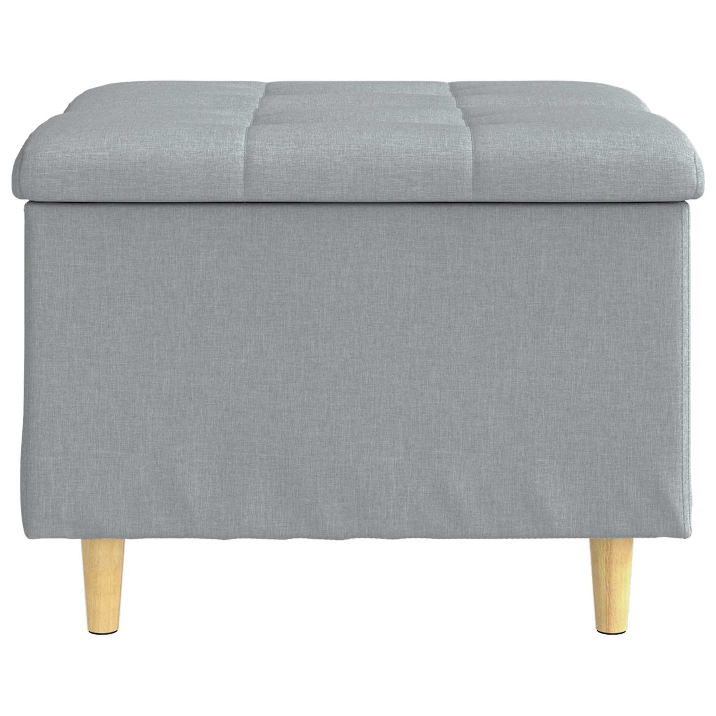 Úložný Taburet S Polštářem Světle Šedá 60 X 60 X 45 Cm Textil
