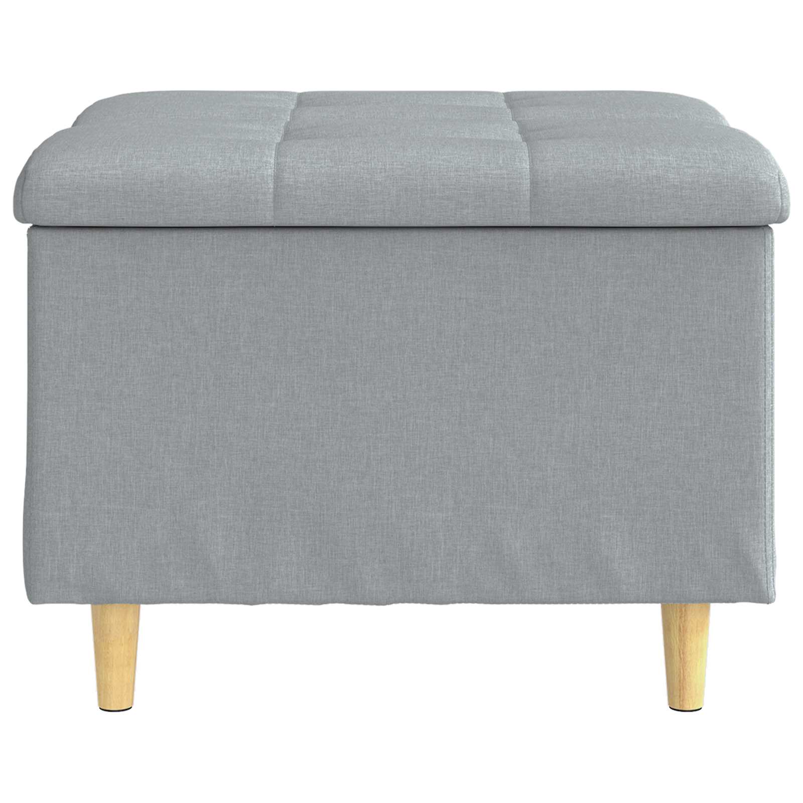 Úložný Taburet S Polštářem Světle Šedá 60 X 60 X 45 Cm Textil