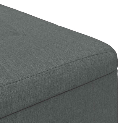 Úložný Taburet S Polštářem Tmavě Šedá 60 X 60 X 45 Cm Textil