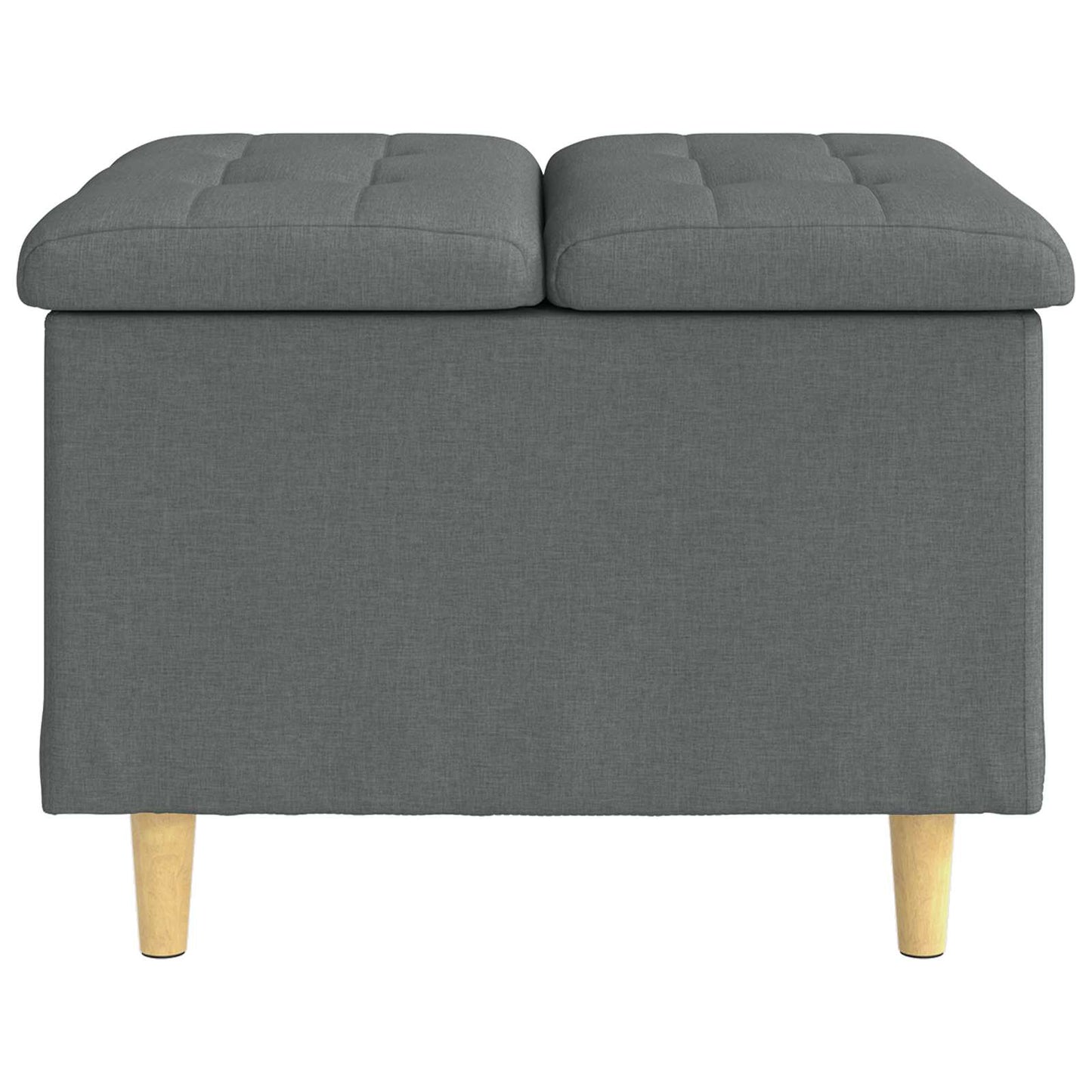 Úložný Taburet S Polštářem Tmavě Šedá 60 X 60 X 45 Cm Textil