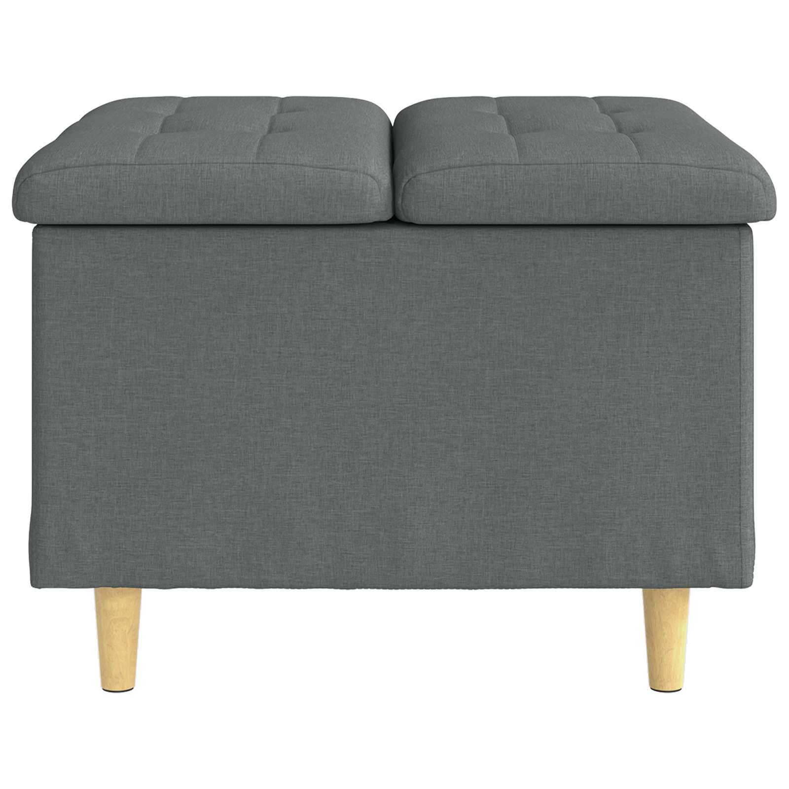 Úložný Taburet S Polštářem Tmavě Šedá 60 X 60 X 45 Cm Textil