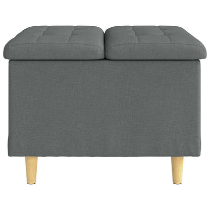 Úložný Taburet S Polštářem Tmavě Šedá 60 X 60 X 45 Cm Textil