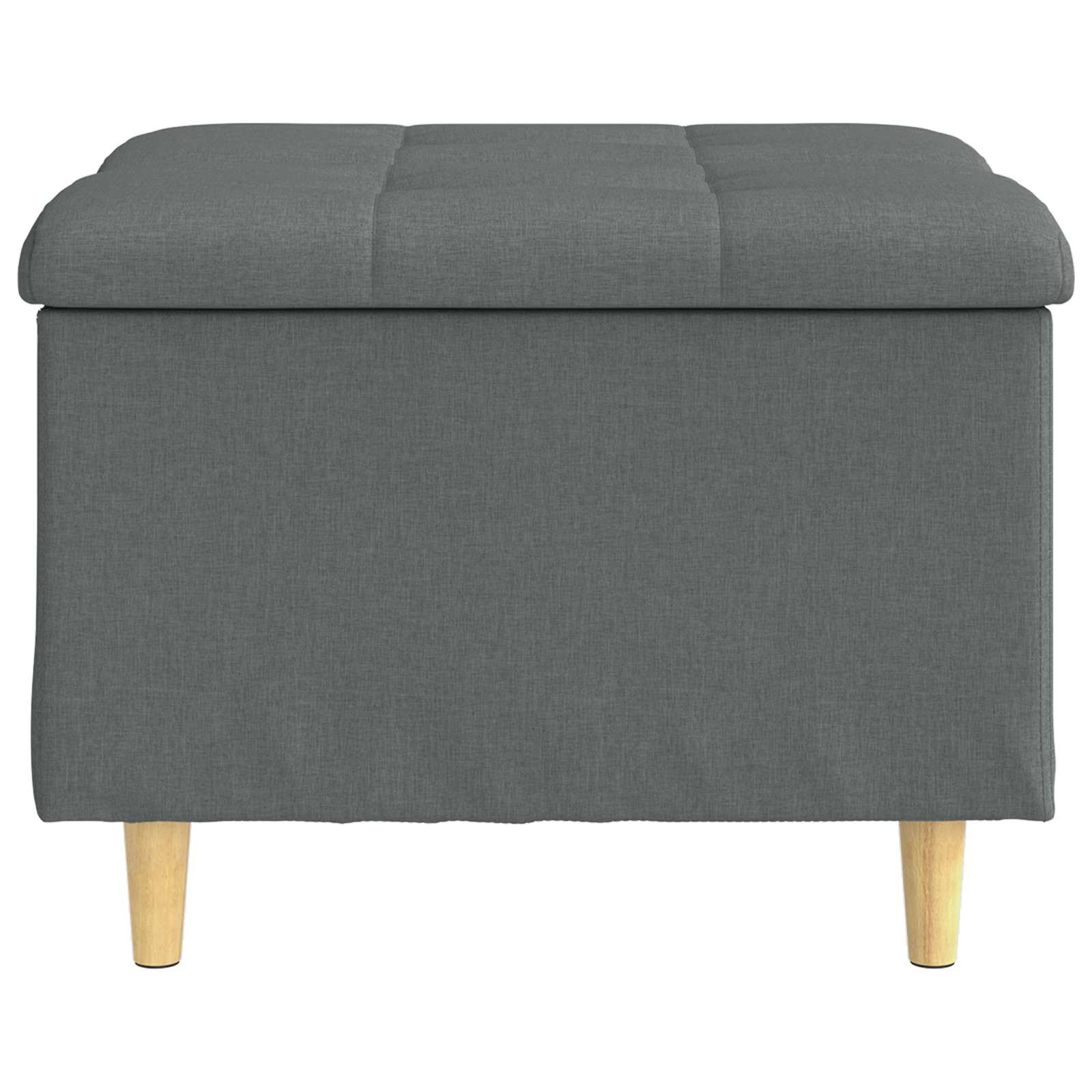 Úložný Taburet S Polštářem Tmavě Šedá 60 X 60 X 45 Cm Textil