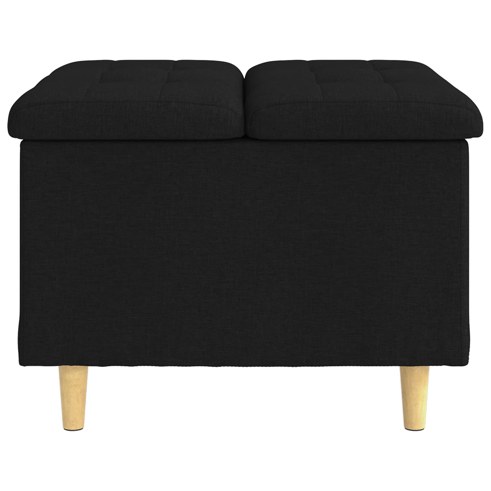 Úložný Taburet S Polštářem Černý 60 X 60 X 45 Cm Textil