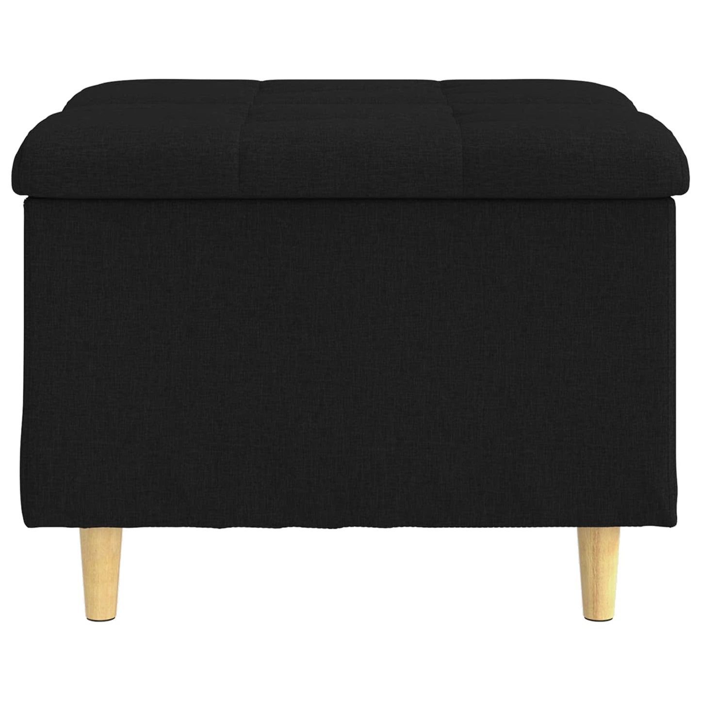 Úložný Taburet S Polštářem Černý 60 X 60 X 45 Cm Textil