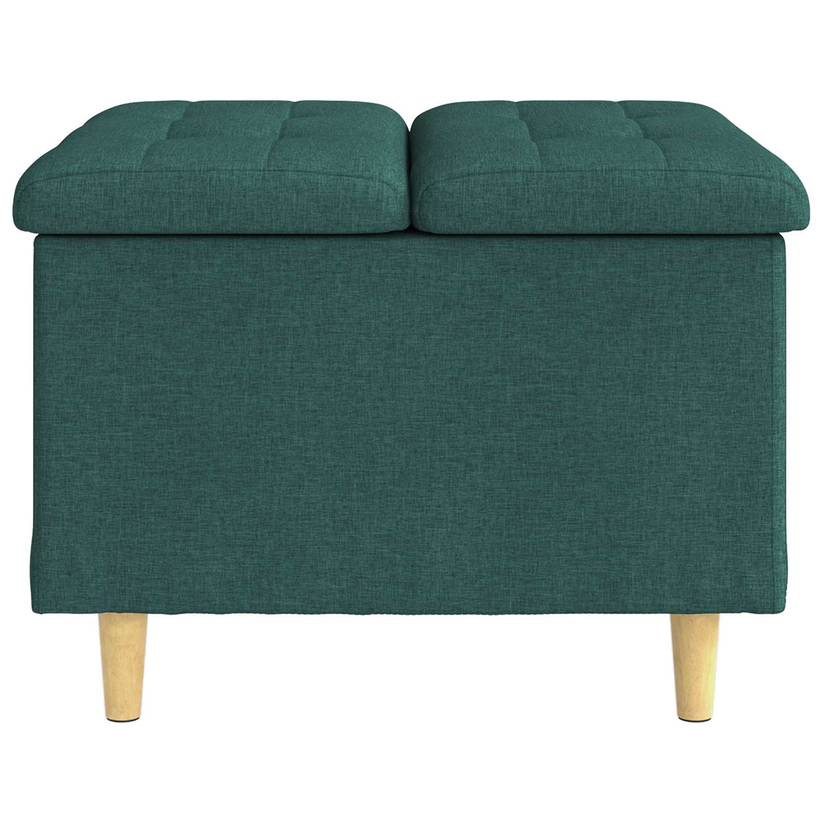 Úložný Taburet S Polštářem Tmavě Zelená 60 X 60 X 45 Cm Textil