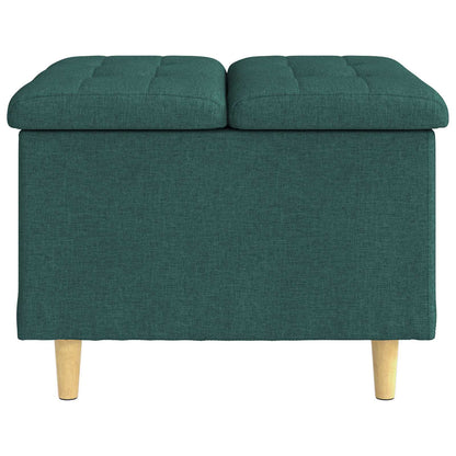 Úložný Taburet S Polštářem Tmavě Zelená 60 X 60 X 45 Cm Textil