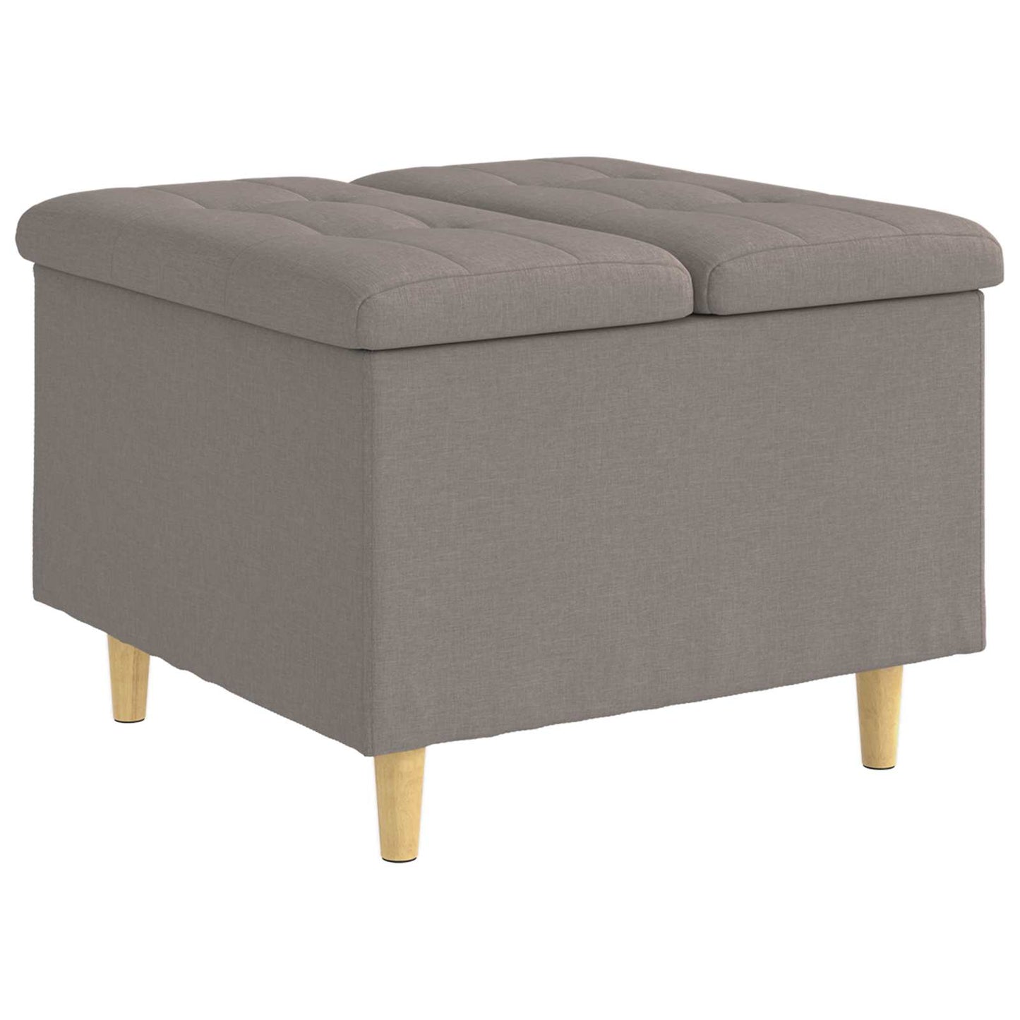 Úložný Taburet S Polštářem Taupe 60 X 60 X 45 Cm Textil