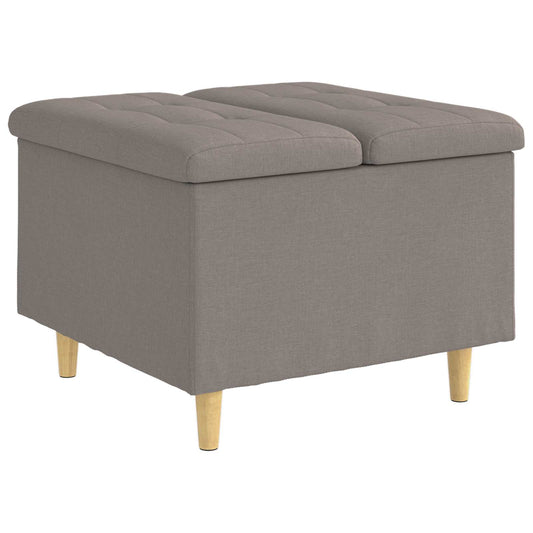 Úložný Taburet S Polštářem Taupe 60 X 60 X 45 Cm Textil